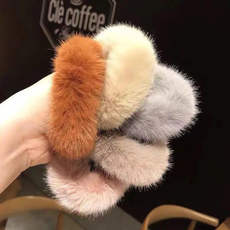 3Pcs/Lot Korean Winter Large Hair Bands For Women Girl Elastic Hair Ring Fashion Scrunchies Dating Party Headdress Accessories