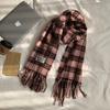 Plaid scarf new warm thickened shawl student versatile winter England fringed imitation cashmere scarf
