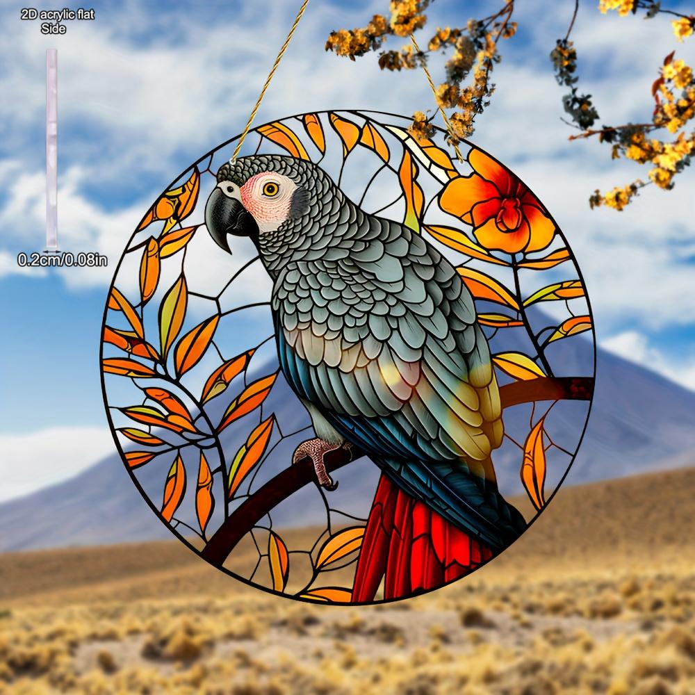 Red Tail Eagle Sunshine Catcher, Stained Glass Style, Animal Theme, Nurseries, Vintage Home Decor Wall for Bar Kitchen, Restaurant Shop Wall Decor, C