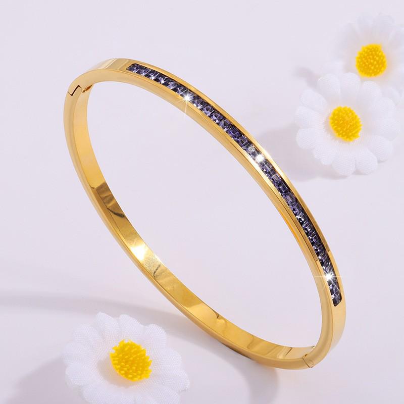 Starry Sky Silver Titanium Steel Bracelet for Women - High-End, Versatile, Full Diamond, Non-Fading Fashion Accessory