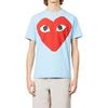 CDG play T-Shirts Unisex Blue Crew Neck Moderate AX-T274-051-1