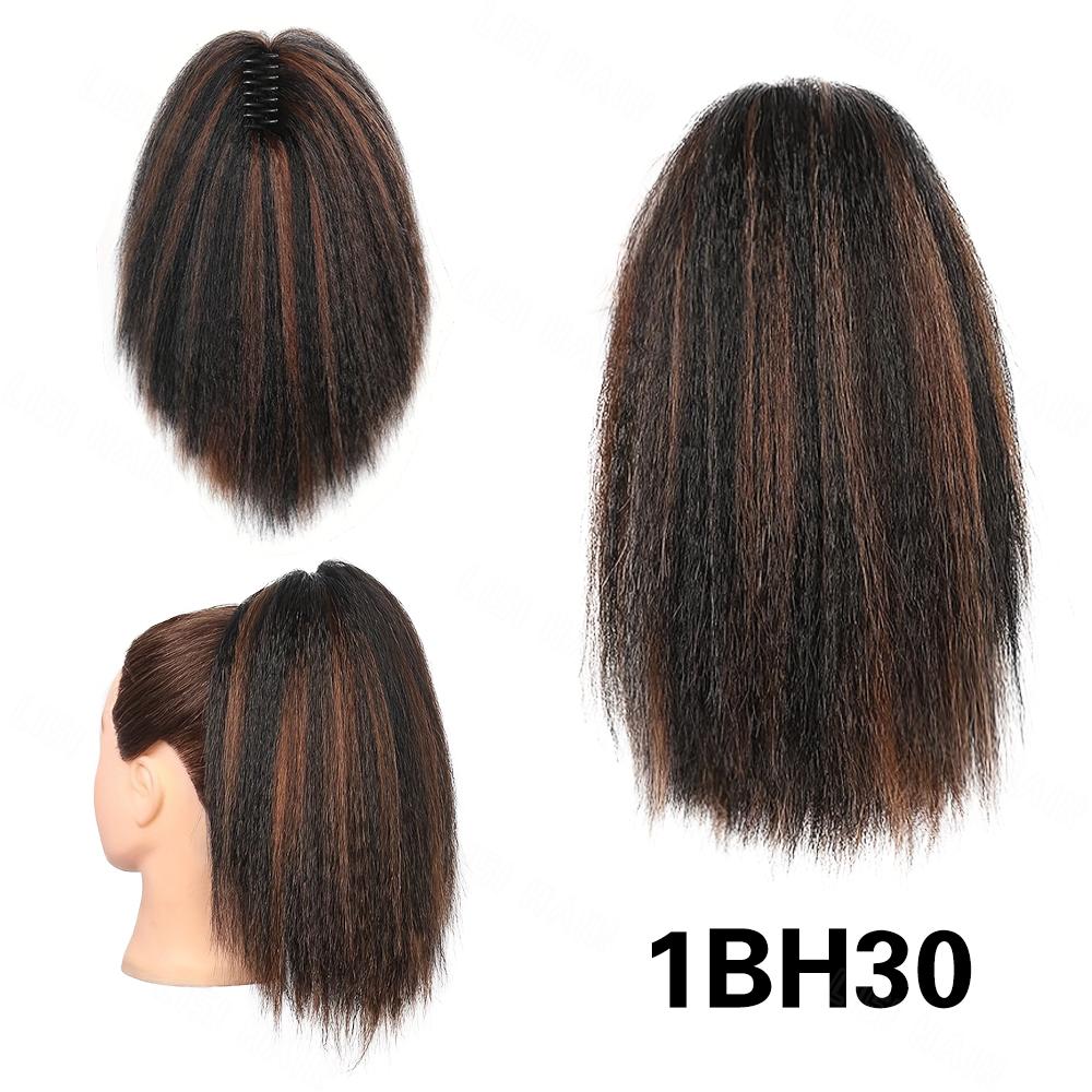 

XINRAN синтетический короткий прямой парик с хвостиком, наращивание, зажим для волос, парик с хвостиком для женщин, повседневная одежда 30cm