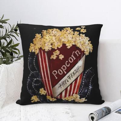 Movie Theater Retro Cinema Theatre Popcorn Pillowcase Cushion Comfort Throw Pillow Sofa Cushions for Home Bedroom Living Room