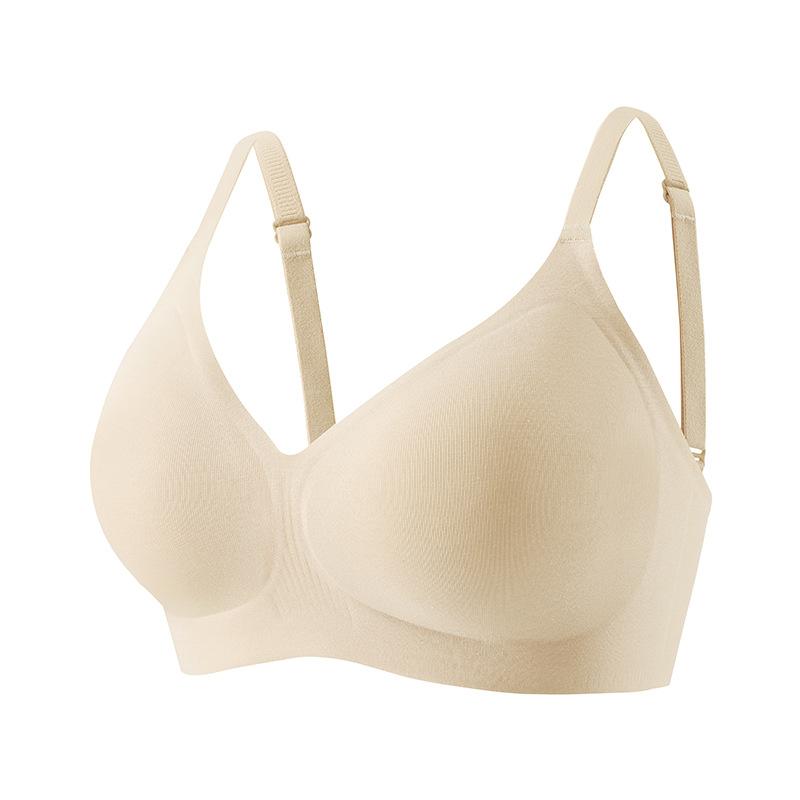 High-quality Australian traceability cotton jelly glue bra, beautiful back, big chest, small steel ring-free breathable and seamless underwear
