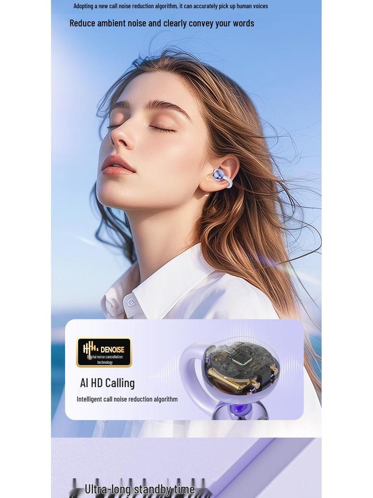 M79 Bluetooth 2024 Clip-on In-Ear Bone Conduction Earphones for Running & Sports