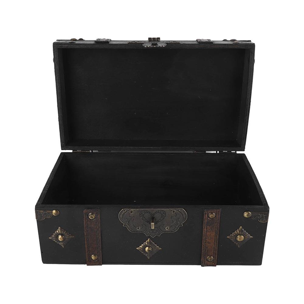 3pcs With Lock Wooden Storage Box Retro Decorative Storage Box Jewelry Trinket Box  For Jewelry