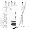 MARCO Name Art Markers for Students and Compatible with and Ideal for Diary and Coloring Books Oil-Based Pens, 8-Piece Set, Dual-Head, Extra-Finite,