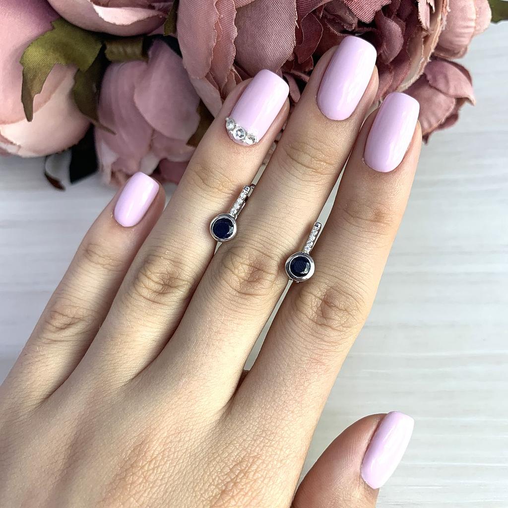 Silver Earrings with Natural Sapphire (1824597)