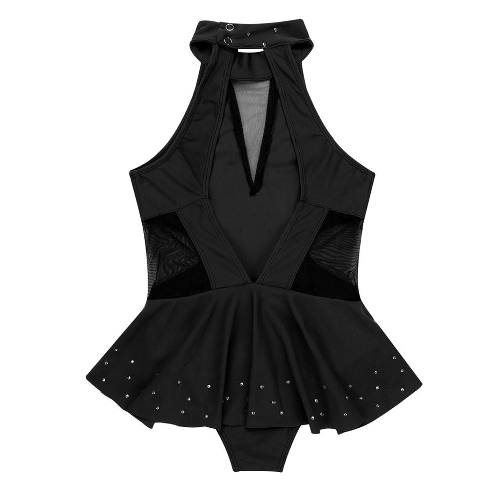 IBAKOM Bambino Ragazze Ginnastica Balletto Body Senza maniche Danza Body scintillante un pezzo Danza body Vestiti da ballo, Giallo + Arancione, 5-6 Anni