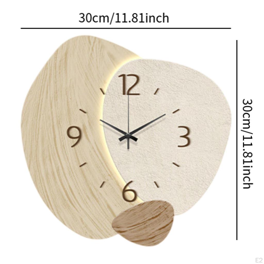 Wall Clock Decorative 3 Adjustable Lighting Simple Vintage Decoration Ornament for