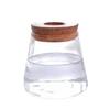 1PC Round Flower Vase Hydroponic Container Desktop Planter Decor Glass Bottle With Wooden Stopper For Green Plant Breeding