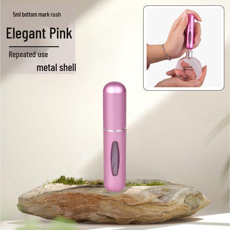 Refillable Press-Type Perfume Atomizer: Portable, High-End, Hydrating, Recyclable, Rotating Transparent Design