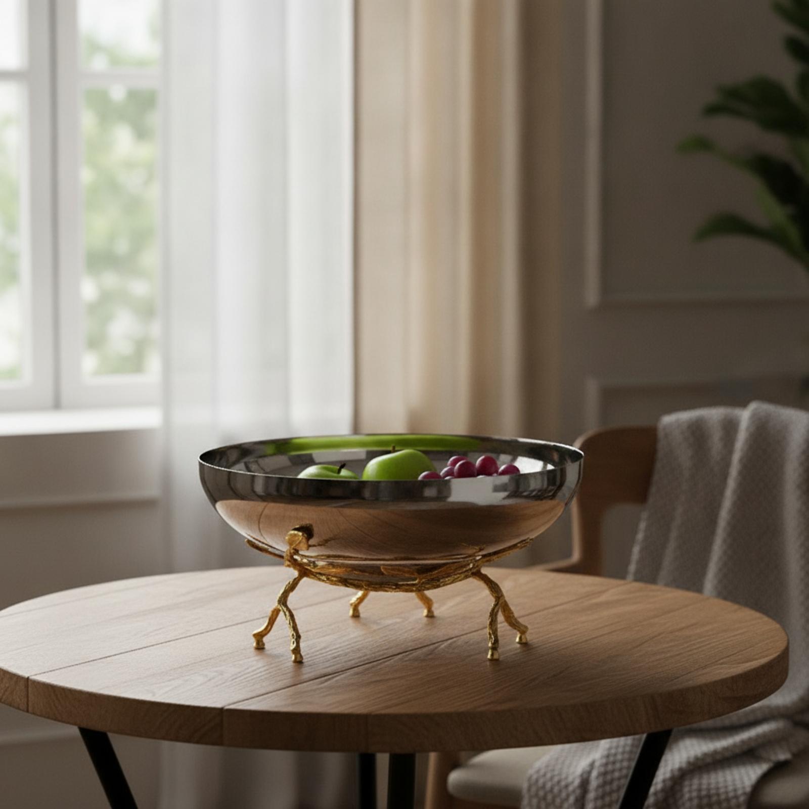 Decorative Bowl with Stand Stainless Steel