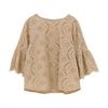 Summer Sleeve Hollow Out Blouse Women Elegant Lace Crochet Tops Casual Loose Embroidery Shirt