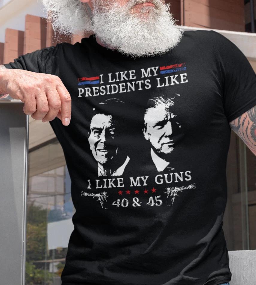 Donald Trump Support Trump Reagan Like My Presidents MAGA 2024 Election T-T-shirt L