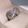 sterling copper exquisite AAAA+ white zircon multi-layer ring ladies party cocktail party men and women jewelry gifts