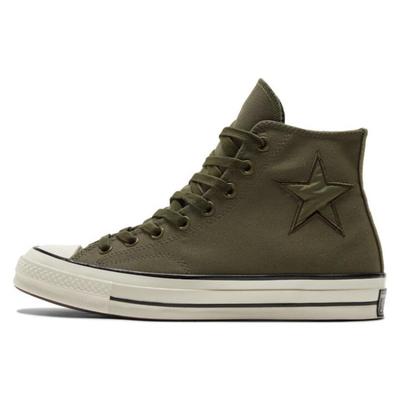 Chuck Taylor All Star Años 70 Cómodas Modernas Casuales Resistentes a la Abrasión de Caña Alta Alpargatas Unisex Verde Oliva
