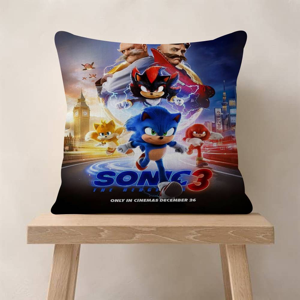 PC Classic Anime SSonic Characters Pillow Cushion Cover Pillowcase Living Room Sofa Home Decor Customized