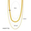 Stylish 18K Gold Titanium Steel Snake Bone Necklace - Double Layer, Non-fading, Stackable Collarbone Chain.