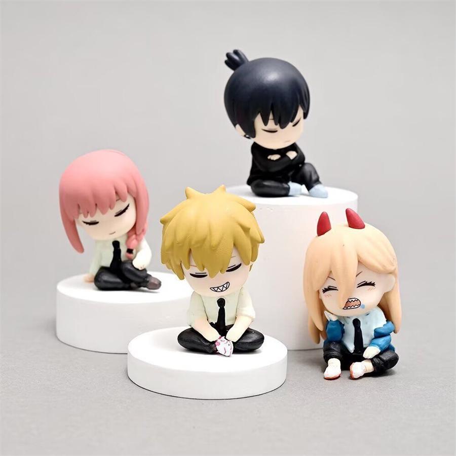 Anime Chainsaw Man Figure Shoulder-Back Sleeping Style Figerine Denji Hayakawa Aki Power Character Collection Model Toys Gifts