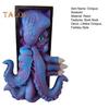 Octopus Bookend Book Nook 3D Octopus Statue Bookshelf Decor Vintage Fantasy Octopus Book End Stopper for Home Office Bookshelf Decoration