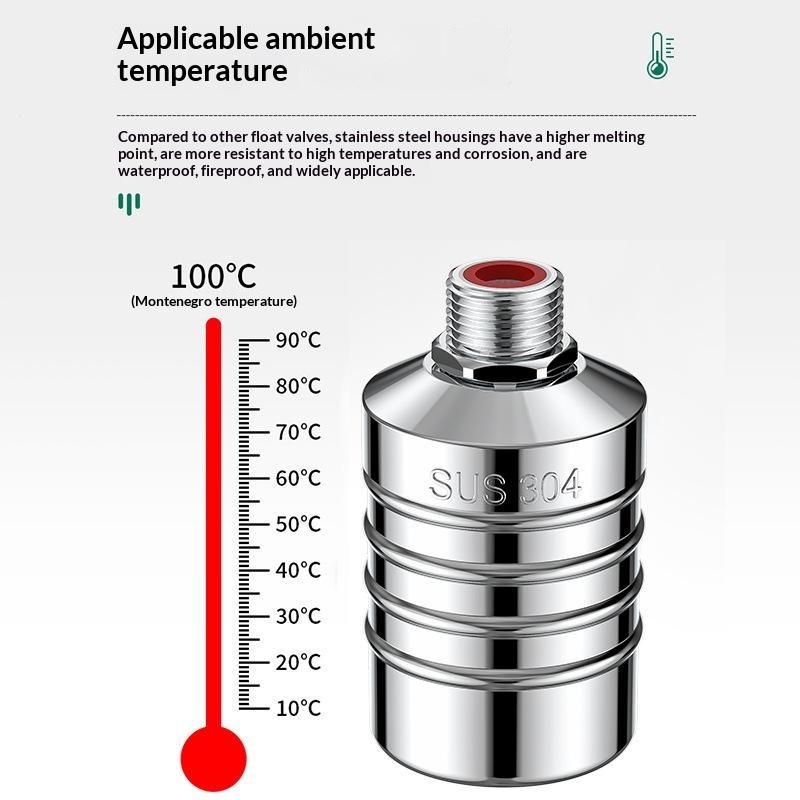 Robinet flotteur de contrôle automatique du niveau d'eau Résistant à l'usure Acier inoxydable 304 pour réservoir d'eau d'irrigation agricole