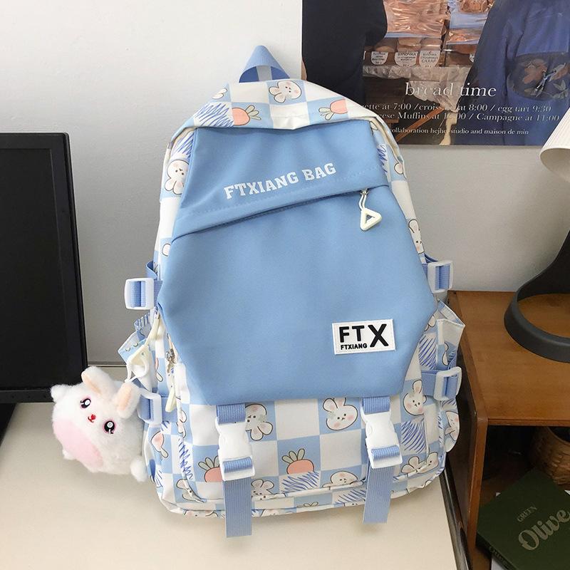 School Bag Elementary School Girl Junior High School Student High School Student College Student Cute Backpack Contrast Color Backpack