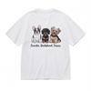 Women's Trend Comfy Classic T-Shirt Three Dog Breeds Cartoon Printed Tee