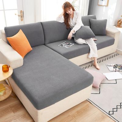 Plush Plush-touch Sectional Corner Sofa Cushion Cover Couch Seat Backrest Mattress Protector Case Elastic Slipcover For Chaise Longue