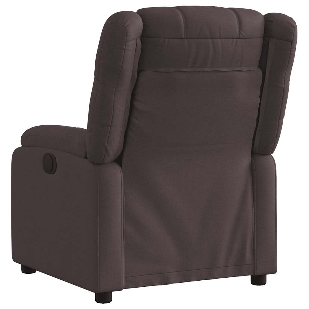 Electric Recliner Dark Brown Fabric