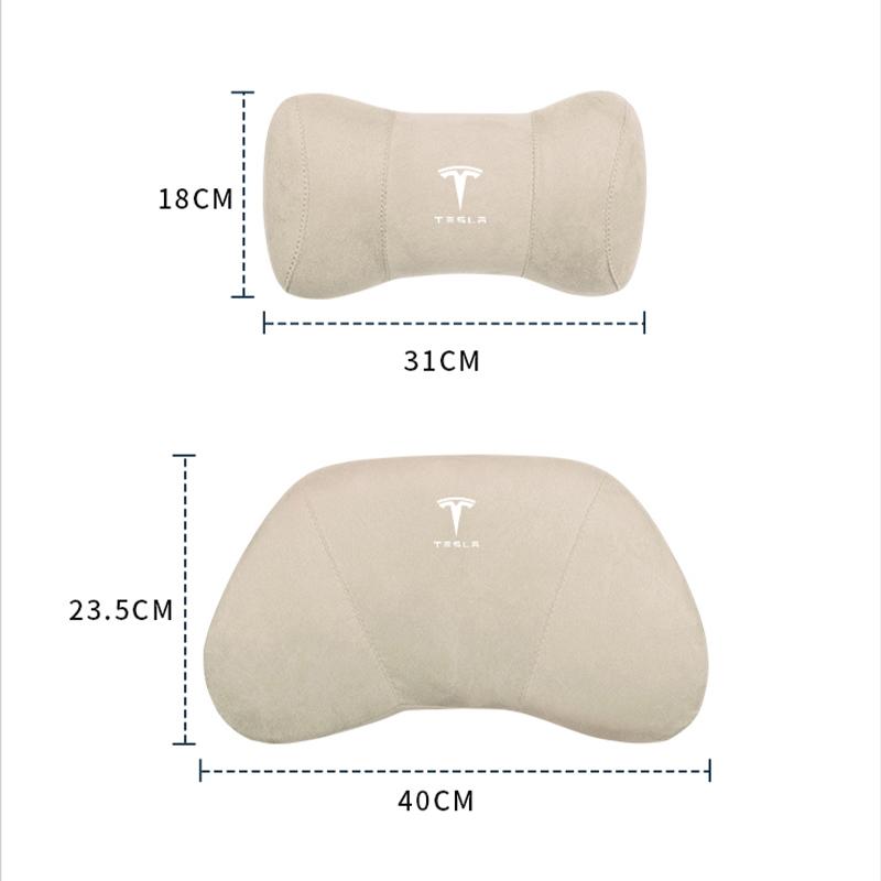 AAAID1 Car Seat Headrest Pad Plush Protect Lumbar Cushion Accessories Sticker For Tesla Model 3 Y S Coil Bonina X Cybertruck Highland