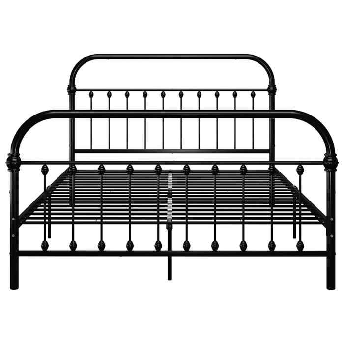 Cadre de lit - Maison Exclusive - Métal - 160x200 cm - Noir - Tête de lit incluse