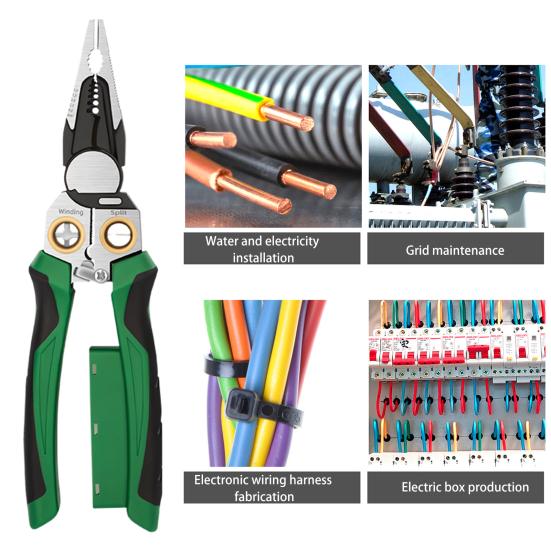 8-in-1 Wire Stripper with Voltage Tester Ergonomic Handle Portable Multi-function Electric Wire