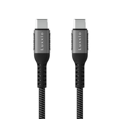 Luxxio zu 1m Nylon PD 480Mbps Daten Kompatibel mit iPhone USB USB-Kabel USB-C USB-C-Kabel, Kompatibel, 100W/5A, E-Marker Chip, Übertragung, 16, 2.0,