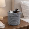 Round Cotton Rope Storage Basket Handmade Cosmetics Storage Bins Grocery Storage Basket  Kitchen