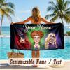 Custom Text Beach Towel, Soft Absorbent Swimming Multi-use TowelHocus Pocus Sanderson Sisters