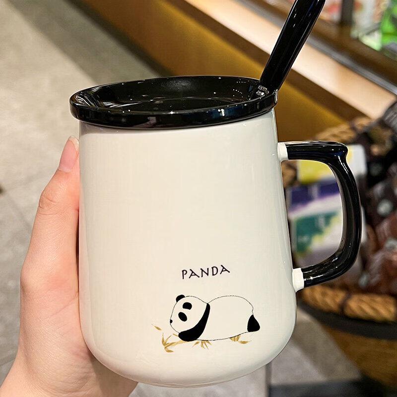 Creative Ceramic Coffee Mug with Lid and Spoon