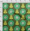 oneOone Cotton Flex Forest Green Fabric Asian Block Floral Sewing Material Print Fabric By The Yard 40 Inch