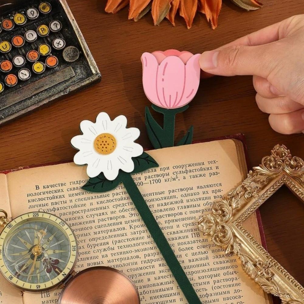 Soft PU Bookmark Faux Leather Long Bookmark Cute Page Marker Room Decor