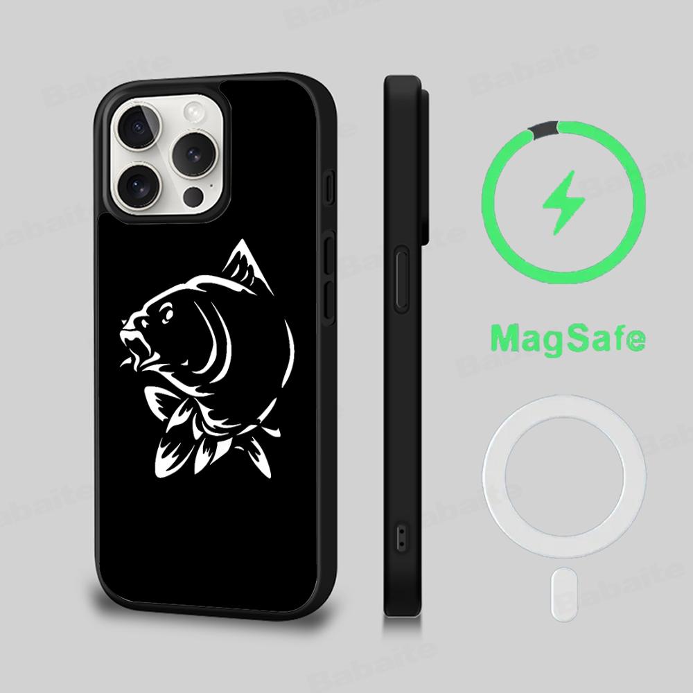 Nash Horgász Logo Telefontok Mágneses Tok iPhone 16 14 13 12 11 15 Pro Max Plus-hoz Magsafe Vezeték nélküli Töltéshez Borító