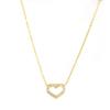 Exquisite Heart-Shaped 18K Gold-Plated Stainless Steel Necklace with Diamonds – Light Luxury Clavicle Chain