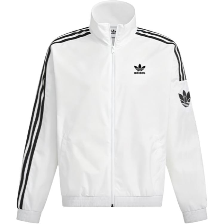 Adidas Originals RETRO TREFOIL Jackets Unisex Bright White Stand Colla