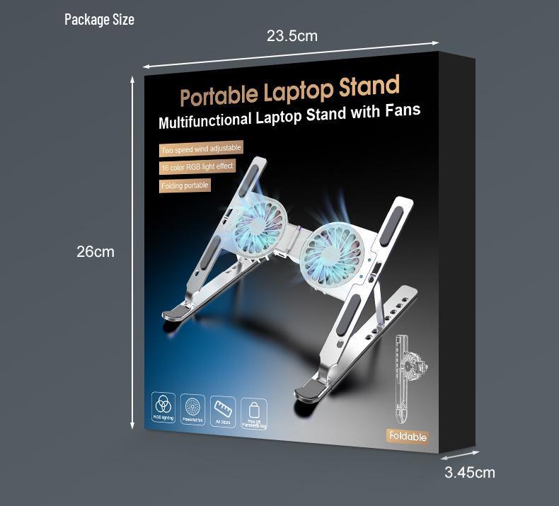 C9Pro Aluminum Foldable Laptop Stand with Wind-Cooled Heat Dissipation and Height Adjustment
