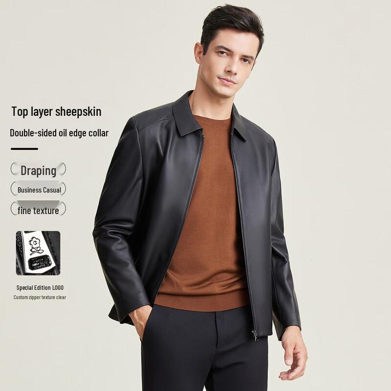 

MONTAGUT Men s Sheepskin Leather Jacket L (50)