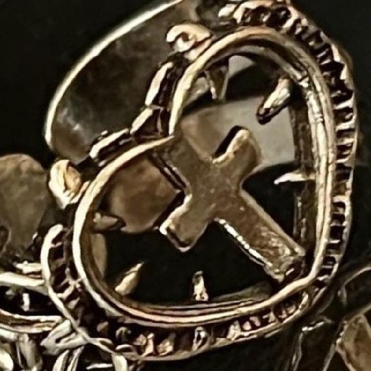 Contemporary Heart Crosses Adjustable Ring Lightweight Comfort Fit Everyday Finger Jewelry For Stylish Outfits