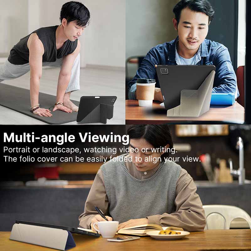 JTLEGEND For iPad Pro 13 (2024) Case Origami Stand PU Leather Smart Cover with Pencil Holder