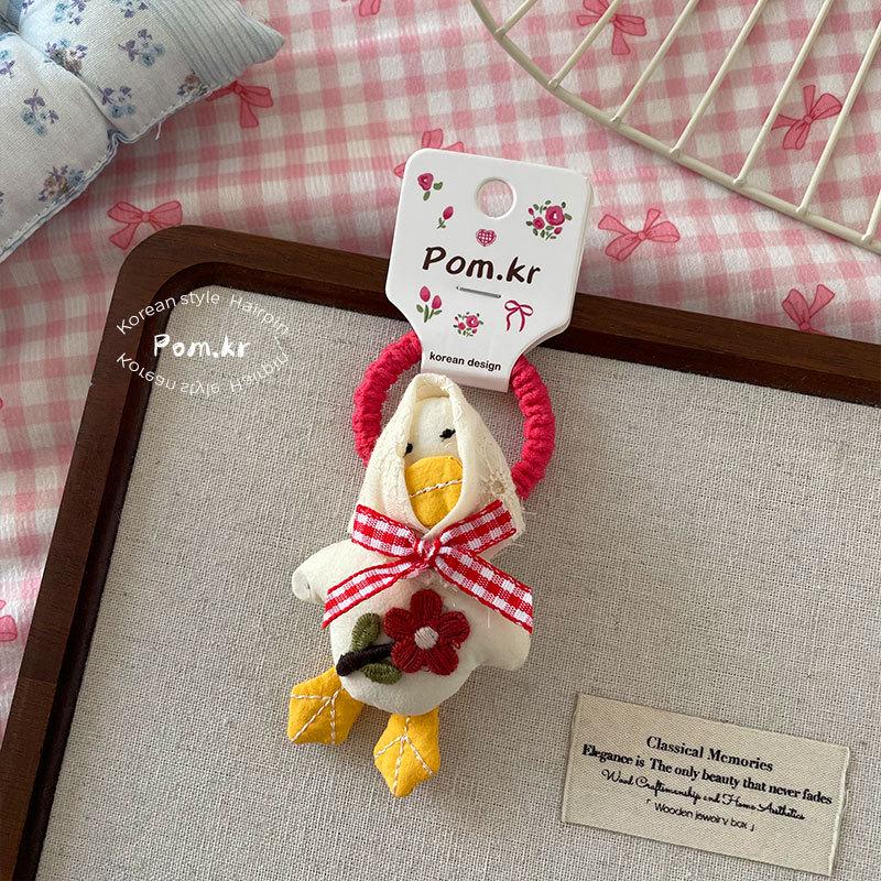 

Весна 2025 Резинки для волос «Маленький гусь»: Мультяшные повязки на голову с высокой эластичностью для детей