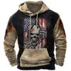 Felpa con cappuccio da uomo USA. Grafica con bandiera Top vintage Felpa con cappuccio da uomo Abiti oversize Pullover Felpa con cappuccio ampia da strada casual