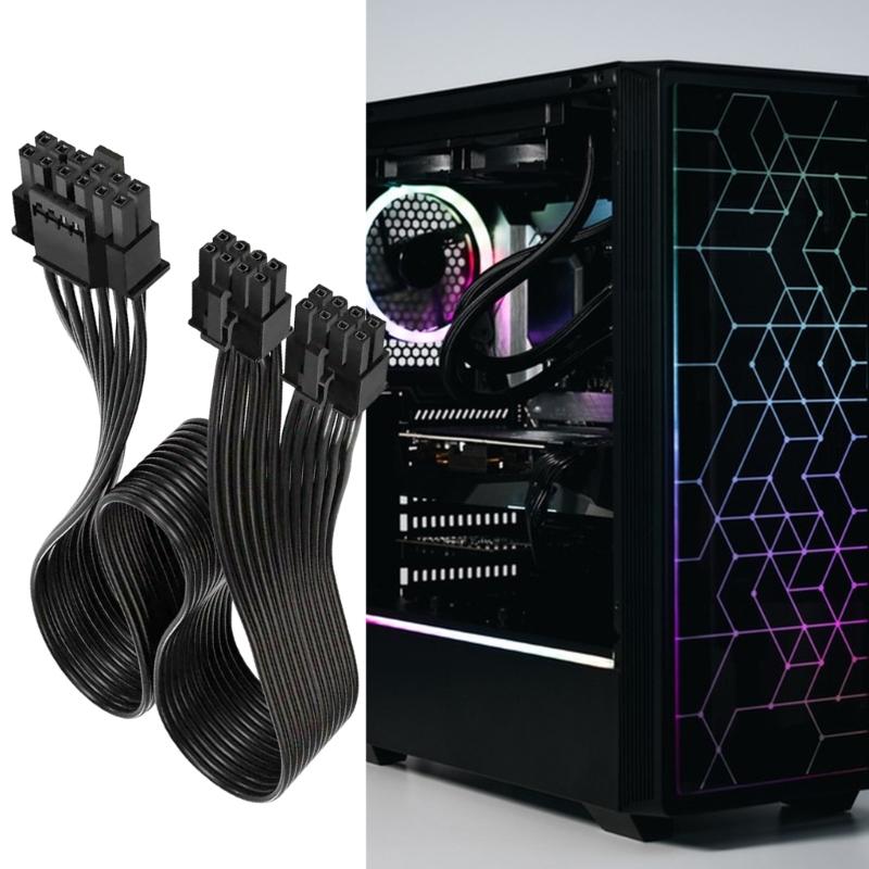 16PIN (12+4) Graphics Card Power Adapter Two 8pin Directly Connection 16AWG Thickened Wire For Stable Current Supply
