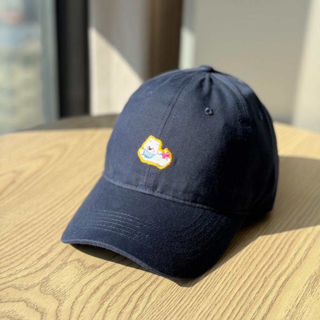 Cute Japanese-style retro puppy embroidered soft-brim baseball cap for women with large head circumference, makes the face look smaller, wide-brimmed